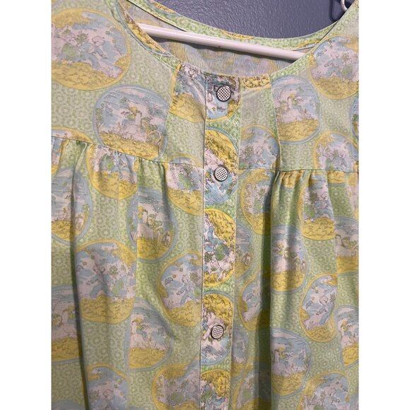 Vintage Montgomery Ward Tank House Dress/Mumu With Snap Buttons & Pockets Size S - Picture 10 of 12